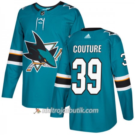 Män Ishockey San Jose Sharks Tröja Logan Couture 39 Adidas 2017-2018 Teal Authentic